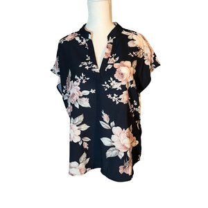 SHEIN Floral V-Neck Blouse